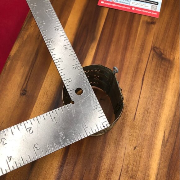 Single Kuchi Afghan Cuff, Tribal Vintage Glass Stone Boho Handcuff Bracelet, - Picture 4 of 8